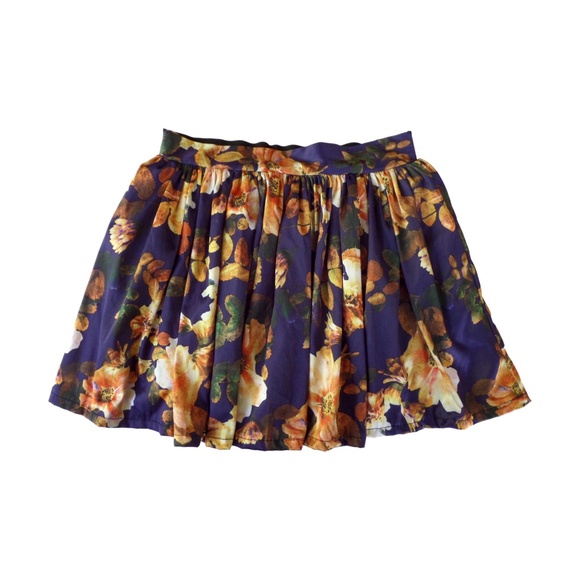 Floral Print Pleated Mini Skirt SZ Medium Vintage 90s PreLoved - Picture 3 of 7